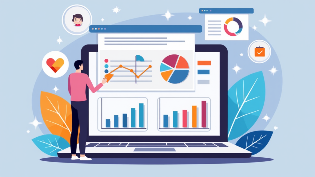 Illustration of digital learning and analysis, representing smart learning and knowledge gaps
